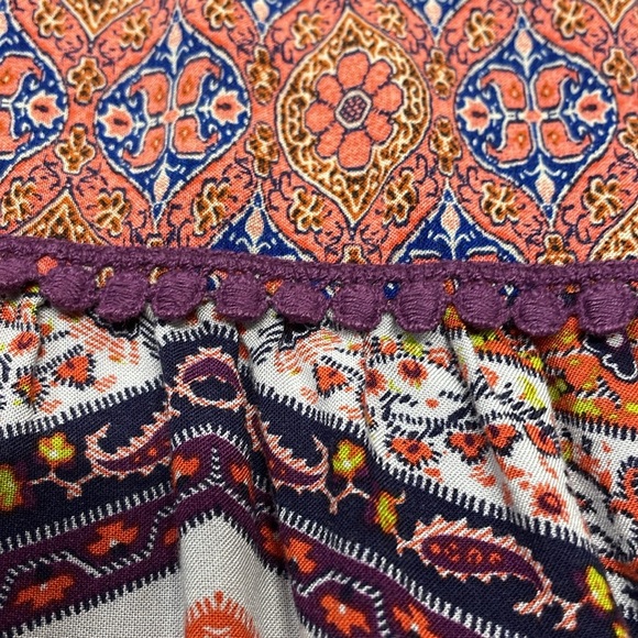 Mossimo Supply Co Boho Spaghetti Strap Paisley Floral Crochet Trim Dress XL - Picture 12 of 16